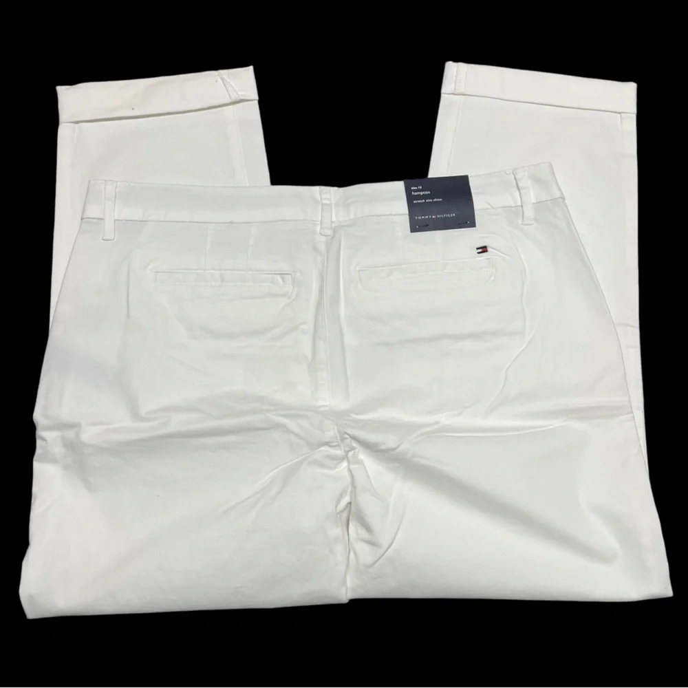 Tommy Hilfiger Women’s White 12 Hampton Heritage Stretch Slim Cuffed Crop NWT*** - Picture 8 of 16